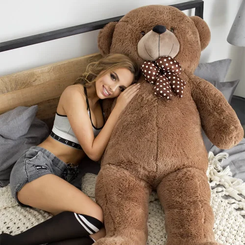 Teddyway Nomo Big Plush Teddy Bear Giant XXL, Soft Toy, 160 Cm, 63 Inches, 5.2 Feet, Dark Brown - Teddyway