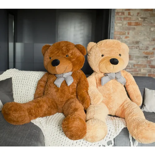 Teddyway Popo Big Plush Teddy Bear Giant XXL, Soft Toy, 160 Cm, 63 Inches, 5.2 Feet, Dark Brown - Teddyway