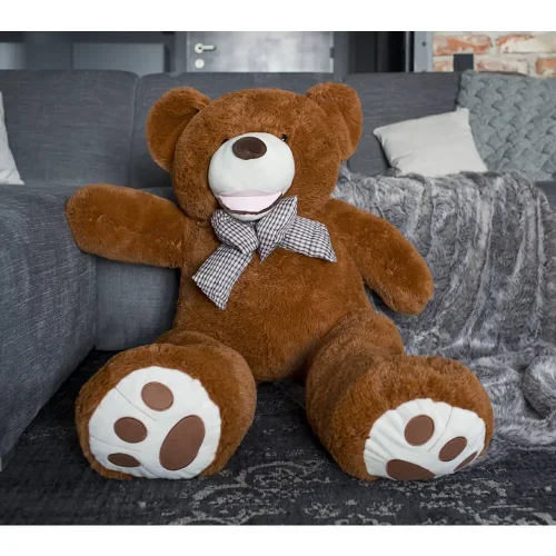 Teddyway Bobo Big Plush Teddy Bear Giant XXL, Soft Toy, 100 Cm, 39 Inches, 3.3 Feet, Dark Brown - Teddyway