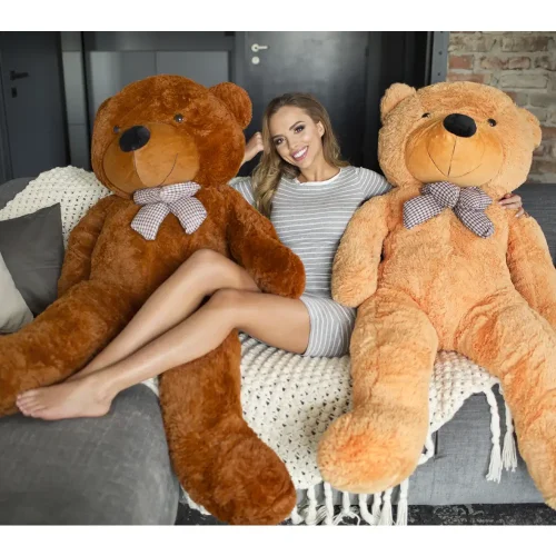 Teddyway Popo Big Plush Teddy Bear Giant XXL, Soft Toy, 160 Cm, 63 Inches, 5.2 Feet, Dark Brown - Teddyway