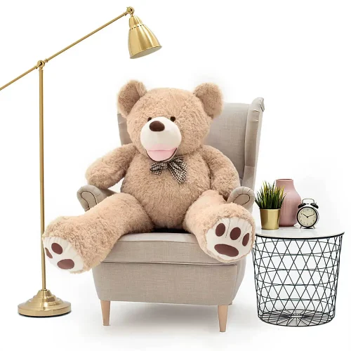 Teddyway Bobo Big Plush Teddy Bear Giant XXL, Soft Toy, 100 Cm, 39 Inches, 3.3 Feet, Light Brown - Teddyway