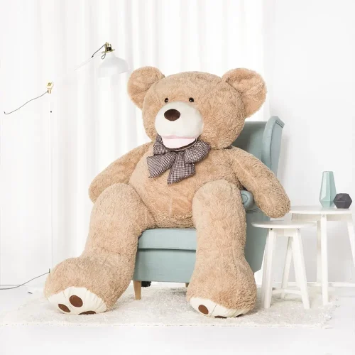 Teddyway Bobo Big Plush Teddy Bear Giant XXL, Soft Toy, 100 Cm, 39 Inches, 3.3 Feet, Light Brown - Teddyway