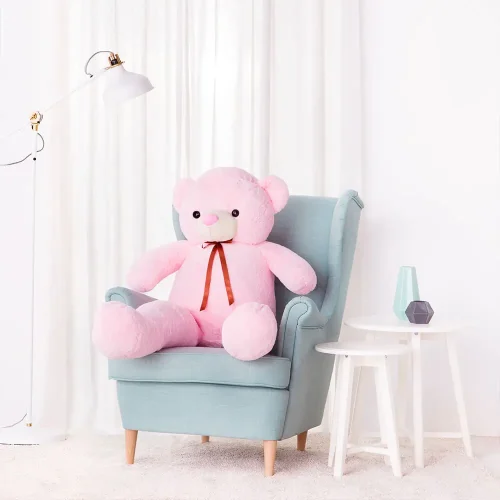 Big Plush Teddy Bear, Soft Toy, 100 Cm, 39 Inches, 3.3 Feet, Light Brown, Toto - Teddyway