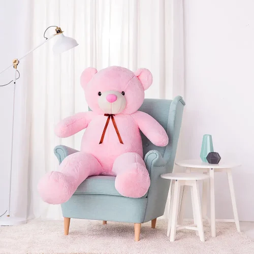 Big Plush Teddy Bear, Soft Toy, 100 Cm, 39 Inches, 3.3 Feet, Light Brown, Toto - Teddyway