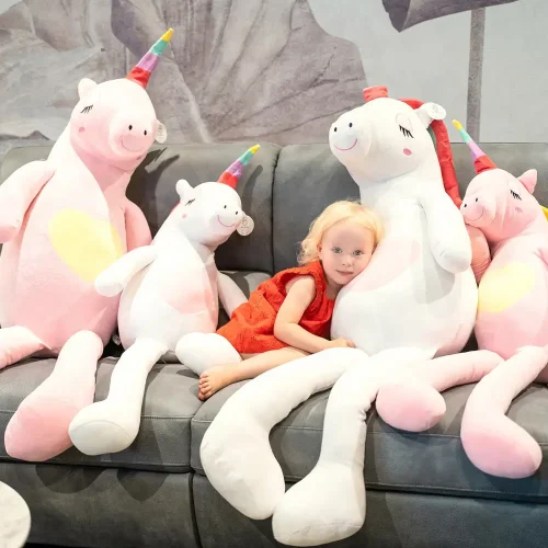 Teddyway Fefo Big Plush Unicorn Giant XXL, Soft Toy, 120 Cm, 47 Inches, 3.9 Feet, Pink - Teddyway