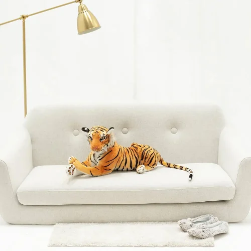 Teddyway Tigo Plush Tiger, Soft Toy, 70 Cm, 27 Inches, 2.3 Feet, Yellow - Teddyway