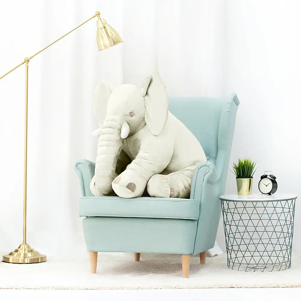 Teddyway Hogo Plush Elephant, Soft Toy, 70 Cm, 27 Inches, 2.3 Feet, Grey - Teddyway