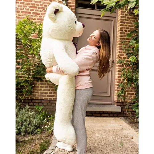 Teddyway Toto Big Plush Teddy Bear Giant XXL, Soft Toy, 130 Cm, 51 Inches, 4.3 Feet, White - Teddyway