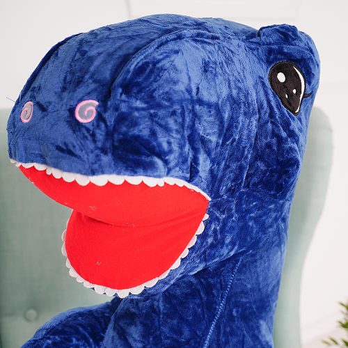 Teddyway Gogo Big Plush Dinosaur Giant XXL, Soft Toy, 160 Cm, 63 Inches, 5.2 Feet, Blue - Teddyway