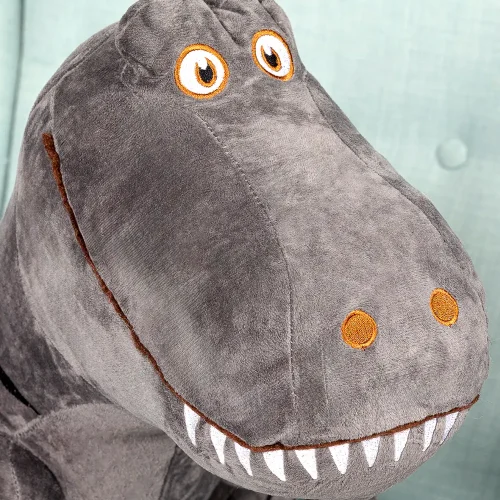 Teddyway Deno Plush Dinosaur, Soft Toy, 70 Cm, 27 Inches, 2.3 Feet, Grey - Teddyway