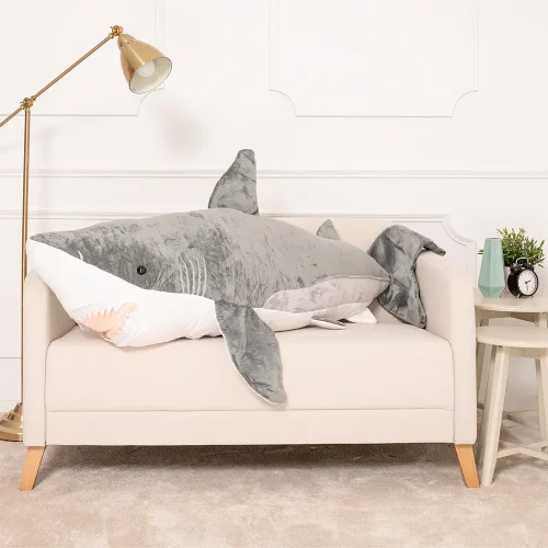 Teddyway Saho Plush Shark, Soft Toy, 90 Cm, 35 Inches, 2.9 Feet, Blue - Teddyway