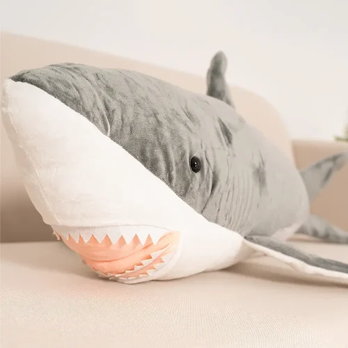 Teddyway Saho Big Plush Shark Giant XXL, Soft Toy, 130 Cm, 51 Inches, 4.3 Feet, Grey - Teddyway