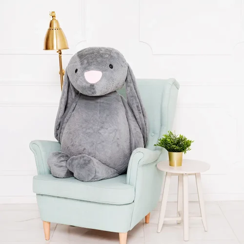 Teddyway Bani Big Plush Bunny Giant XXL, Soft Toy, 120 Cm, 47 Inches, 3.9 Feet, Dark Grey - Teddyway