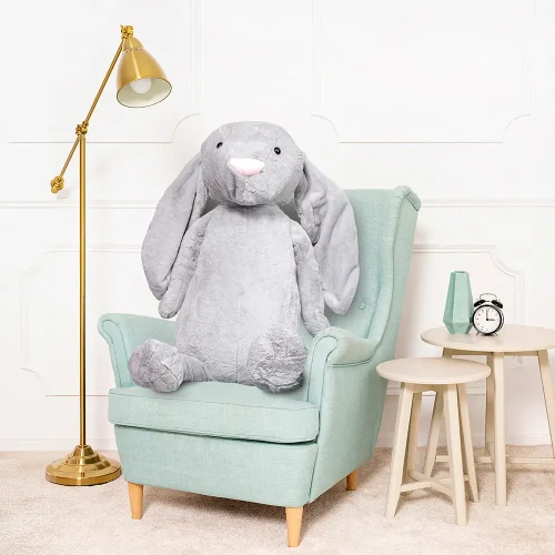 Teddyway Bani Big Plush Bunny Giant XXL, Soft Toy, 120 Cm, 47 Inches, 3.9 Feet, Grey - Teddyway