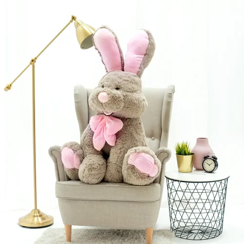 Teddyway Vuni Big Plush Bunny Giant XXL, Soft Toy, 120 Cm, 47 Inches, 3.9 Feet, Grey - Teddyway