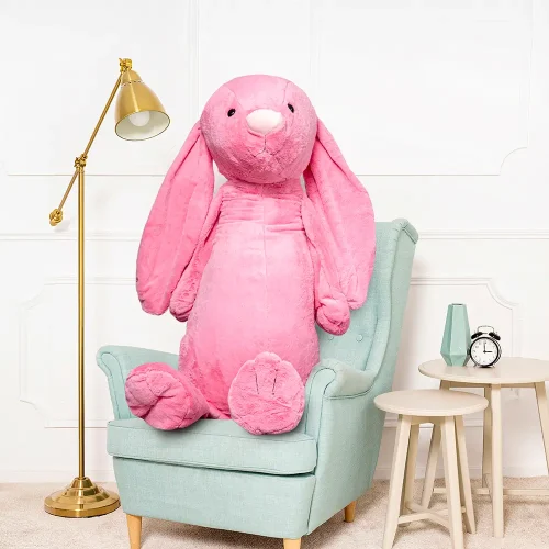 Teddyway Bani Big Plush Bunny Giant XXL, Soft Toy, 160 Cm, 63 Inches, 5.2 Feet, Bright Pink - Teddyway