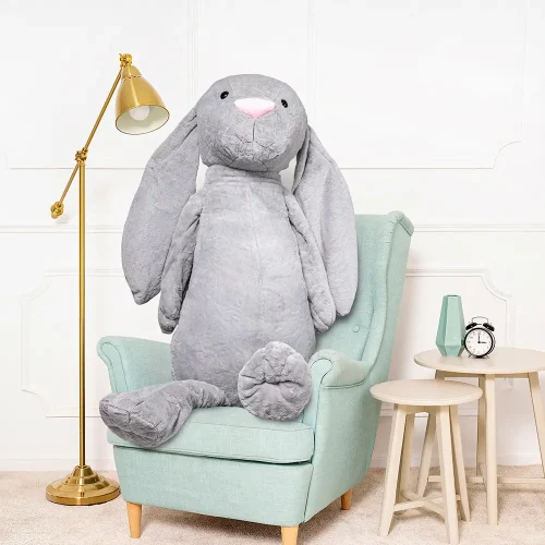 Big Plush Bunny, Soft Toy, 160 Cm, 63 Inches, 5.2 Feet, Grey, Bani - Teddyway