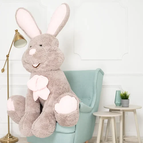 Teddyway Vuni Big Plush Bunny Giant XXL, Soft Toy, 160 Cm, 63 Inches, 5.2 Feet, Grey - Teddyway