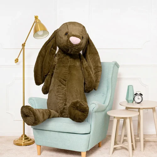 Teddyway Bani Big Plush Bunny Giant XXL, Soft Toy, 160 Cm, 63 Inches, 5.2 Feet, Olive - Teddyway