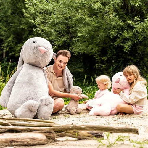 Teddyway Bani Big Plush Bunny Giant XXL, Soft Toy, 160 Cm, 63 Inches, 5.2 Feet, Dark Grey - Teddyway