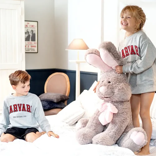 Teddyway Vuni Big Plush Bunny Giant XXL, Soft Toy, 120 Cm, 47 Inches, 3.9 Feet, Grey - Teddyway