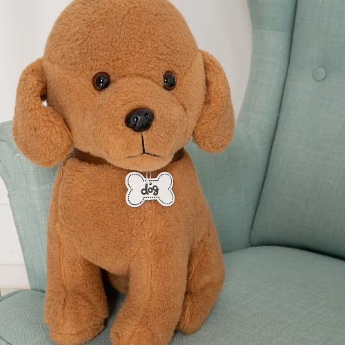 Pudi Plush Dog Poodle, Soft Toy, 40 Cm, 15 Inches, 1.3 Feet, Brown - Teddyway