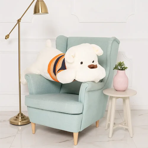 Teddyway Dami Plush Dog, Soft Toy, 70 Cm, 27 Inches, 2.3 Feet, White - Teddyway