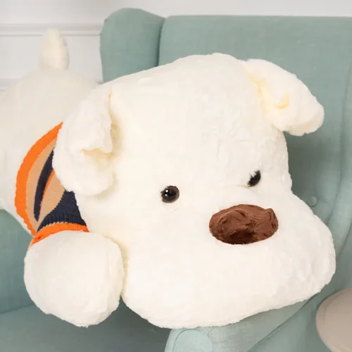 Teddyway Dami Plush Dog, Soft Toy, 70 Cm, 27 Inches, 2.3 Feet, White - Teddyway