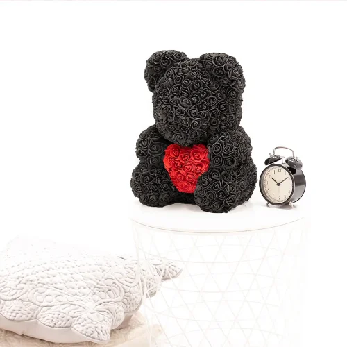 Teddyway Onis Rose Teddy Bear, Artificial Roses, Flower Gift, 25 Cm, 10 Inches, 0.8 Feet, Red - Teddyway