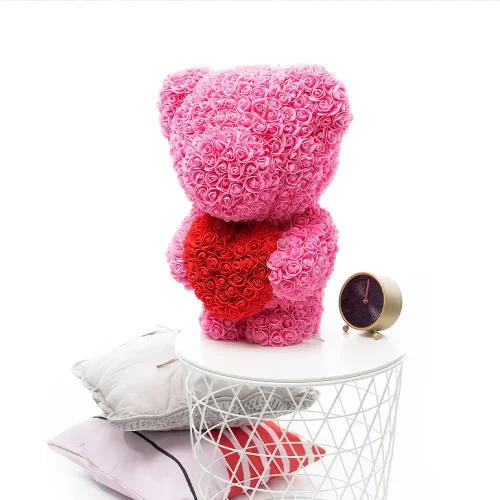 Teddyway Onis Rose Teddy Bear, Artificial Roses, Flower Gift, 25 Cm, 10 Inches, 0.8 Feet, Red - Teddyway